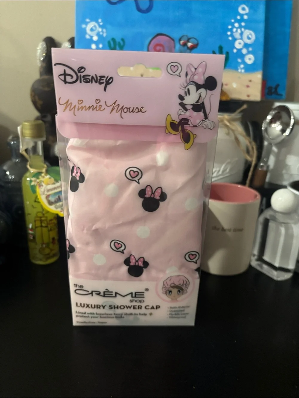Disney Minnie Mouse Pink Luxury Shower Cap by The Crème Shop